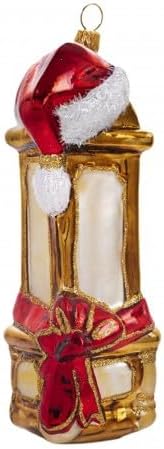 Santa Glass Christmas Ornaments Balls Hand Blown Grandfather Clock 6.25 in - image 2