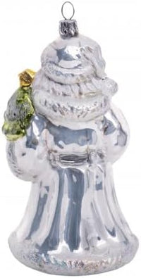 Santa Glass Christmas Ornaments Balls Hand Blown White with Lantern 6.5 in - image 2