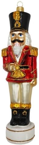 Nutcracker Glass Christmas Ornaments Balls Hand Blown Red 7.25 in