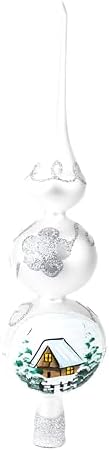 Glass Christmas tree topper spire finial, Polish Gallery, hand blown in Poland