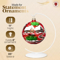 Polish Gallery Metal Ornament Display Stand, Glass Christmas