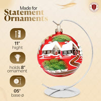 Polish Gallery Metal Ornament Display Stand, Glass Christmas