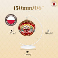 Polish Gallery Metal Ornament Display Stand, Glass Christmas