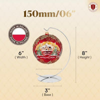 Polish Gallery Metal Ornament Display Stand, Glass Christmas