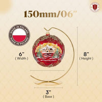 Polish Gallery Metal Ornament Display Stand, Glass Christmas