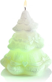 AM Decor Christmas Tree Candle with LED, Premium Handcrafted Holiday Decoration Magic Tree