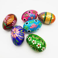 Hand Painted Wooden Easter Eggs Set of 3 Medium, Easter Eggs Decorating - image 3