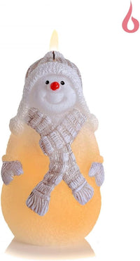 AM Décor Snowman Candle with Diode, Premium Handcrafted Holiday Decoration (Red Scarf) - image 2