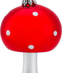 Red Mushroom Glass Christmas Ornaments Balls Hand Blown 5 in - image 6