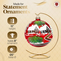 Polish Gallery Metal Ornament Display Stand, Glass Christmas