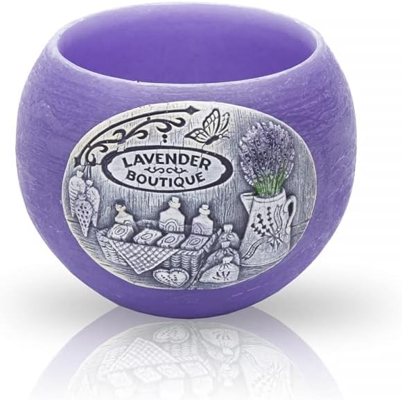 AM Decor Lavender Scented Candle Lamp Premium Handcrafted Home Decoration (Lamp 120 mm, Bo