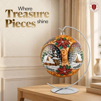 Polish Gallery Metal Ornament Display Stand, Glass Christmas