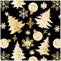Golden Christmas Trees Decorative Napkins Paper Napkin Dinner 20 Count