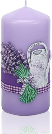 Lavender Scented Candle Lamp Premium Handmade Home Decor, Gift for Any Occasion (Pillar 70
