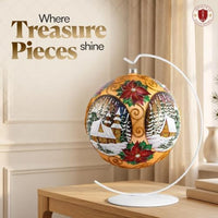 Polish Gallery Metal Ornament Display Stand, Glass Christmas