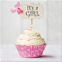 Baby Shower Napkins Paper Disposable Decorative Decoupage It's a Girl 13 in