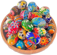 Hand painted wooden Easter eggs pisanki set, Importer AM, made in Poland