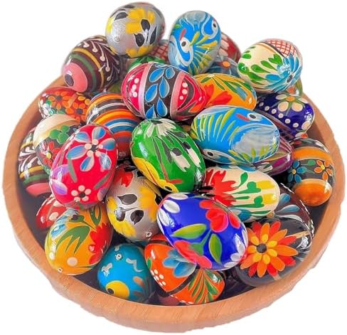 Hand painted wooden Easter eggs pisanki set, Importer AM, made in Poland