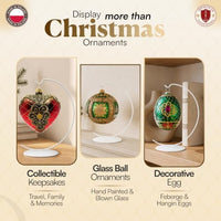 Polish Gallery Metal Ornament Display Stand, Glass Christmas