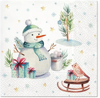 Christmas Napkins Paper Disposable Decorative Decoupage Lovely Snowman