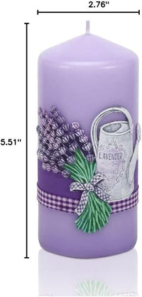 Lavender Scented Candle Lamp Premium Handmade Home Decor, Gift for Any Occasion (Pillar 70 - image 4