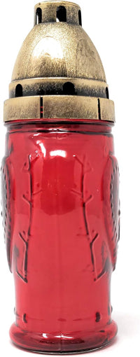 AM Décor European Cemetery Memorial Candle | Gravesite Remembrance Decoration| Small Red H - image 2
