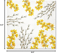 Easter Napkins Paper Disposable Decorative Decoupage Catkins and Forsythia - image 8