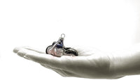 Mini Glass Christmas Ornaments Ball Hand Blown, Blue Motorcycle 2 in - image 3