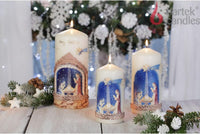 AM Décor Pillar Candle with Nativity Scene Engraving Premium Handcrafted Holiday Decoratio - image 2