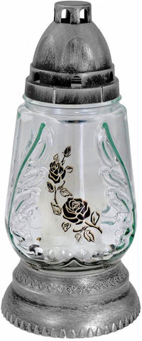 AM Décor Cemetery Memorial Candle Lantern Grave site Remembrance Decoration Glass European