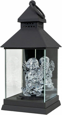 Cemetery and Garden Memorial Lantern with Angel | Gravesite Remembrance Decoration | Batte