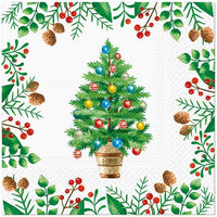 Christmas Napkins Paper Disposable Decorative Decoupage Potted Tree 13 in