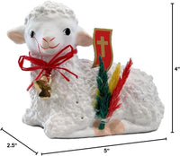 AM Decor Polish Traditional Easter Lamb Figurine with Flag and Palm, X-Large Sheep Figurin - image 2