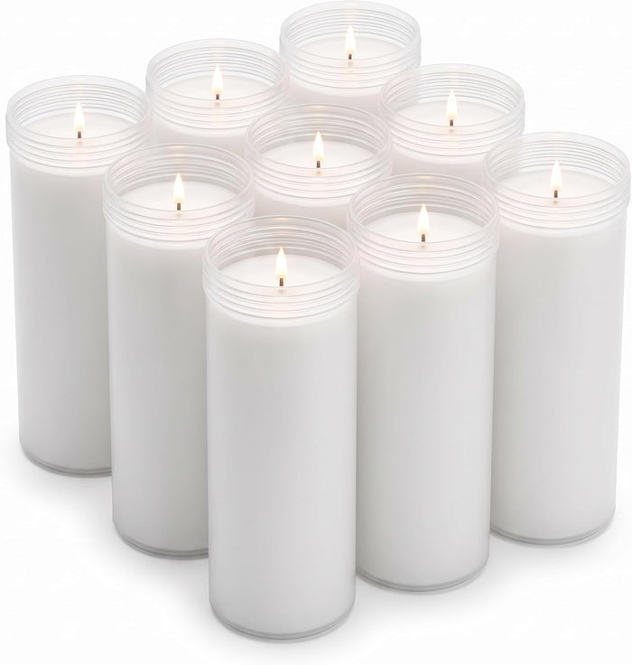 Prayer Candles Catholic Religious Memorial Inserts 9 Pack 5.7 in