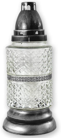 Cemetery Memorial Candle | Gravesite Remembrance Decoration/Glass Lantern European Style C