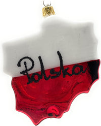 Poland Coat of Arms Christmas Ornament Blown Glass Hand Decorated Red and White Polish Gif - image 4