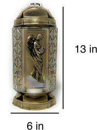 3D Angel Cemetery Memorial Candle | Gravesite Remembrance Decoration | Rainbow Glass Lante - image 2