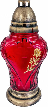 Cemetery Memorial Candle | Gravesite Remembrance Decoration/Glass Lantern European Style C