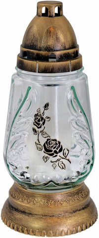 AM Décor Cemetery Memorial Candle Lantern Grave site Remembrance Decoration Glass European