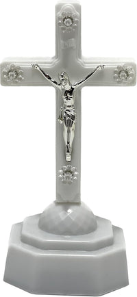 Battery Operated LED White Cross Decoration