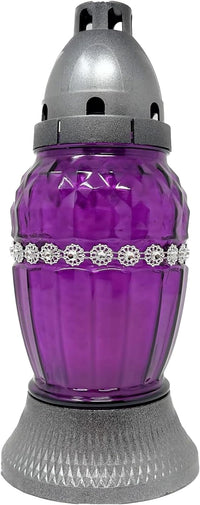 AM Décor Cemetery Memorial Candle Gravesite Remembrance Decoration Glass Lantern European  - image 3