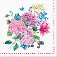 Floral Napkins Paper Disposable Decorative Decoupage Purple Hydrangea 13 in