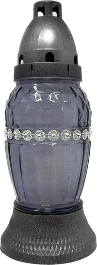 AM Decor Cemetery Memorial Candle | Gravesite Remembrance Decoration | Glass Lantern Europ