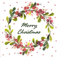 Christmas Napkins Paper Disposable Decorative Decoupage Berries Ring Merry