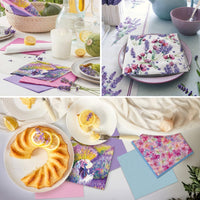 Floral Napkins Paper Disposable Decorative Decoupage Lavender Sunset 13 in - image 4
