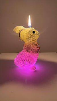 AM Décor Easter Bunny Candle with Diode, Premium Handcrafted Holiday Decoration (Yellow) - image 6