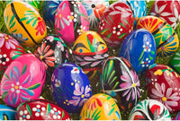 Hand Painted Wooden Easter Eggs Set of 3 Medium, Easter Eggs Decorating
