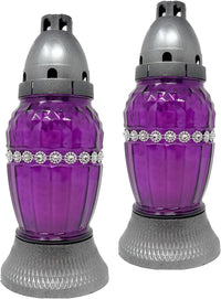 AM Décor Cemetery Memorial Candle Gravesite Remembrance Decoration Glass Lantern European 