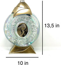Rainbow Glass Cemetery Memorial Candle with 3D Portrait of Praying Jesus | Grave Light Rem - image 2