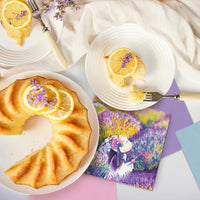 Floral Napkins Paper Disposable Decorative Decoupage Lavender Sunset 13 in - image 3